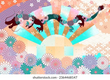 dragon New Year's card Chinese zodiac Background