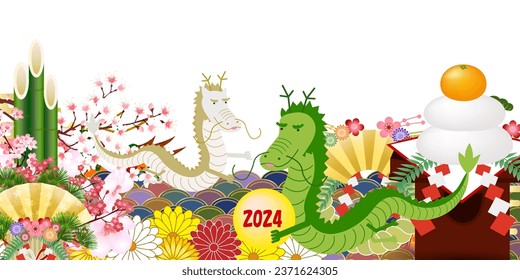 dragon New Year's card Chinese zodiac Background
