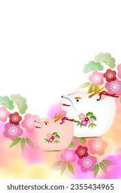 dragon New Year's card lucky charm background