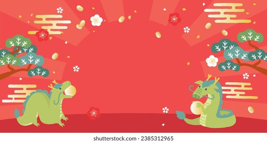 Dragon for New Year's Day illustration background.
