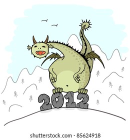 Dragon on a hill. 2012. (colored)