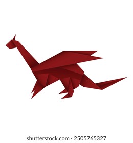 Dragon origami. Abstract dragon origami logo design. Animal origami. Paper origami. Vector illustration