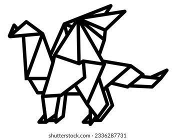Dragon origami icon for web