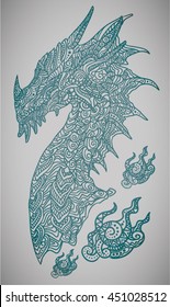 dragon ornament with fire