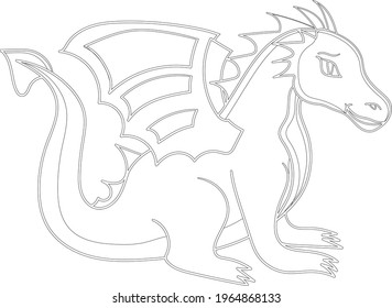 Dragon Outline Perfect Coloring Page Stock Vector (Royalty Free ...