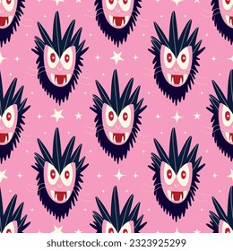 Dragon pattern. a bright pattern with a magical dragon. Halloween pattern with magical mystical animals