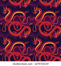 Dragon pattern seamless design illustration