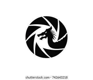 Dragon Photography Logo Template Design Vector, Emblem, Design Concept, Creative Symbol, Icon
