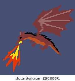 Dragon in pixel art