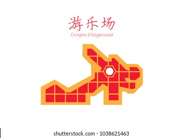 Dragon Playground Singapore Icon Vector Illustration