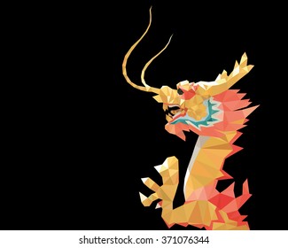 Dragon polygon vector isolate