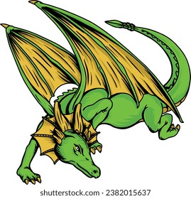 Dragon Pose Vector Design Illustration