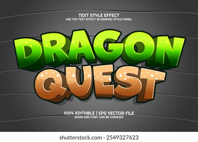 Dragon Quest dibujos animados Texto editable Efecto 3D Estilo de juego