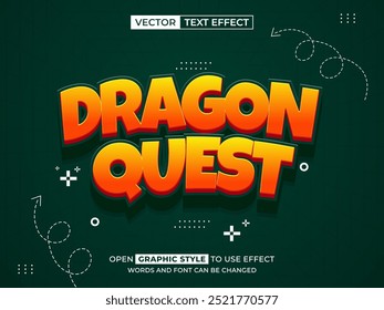 Dragon Quest texto editable, efecto de fuente, texto 3D para el título