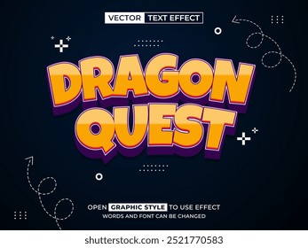 dragon quest editable text, font effect, 3d text for title