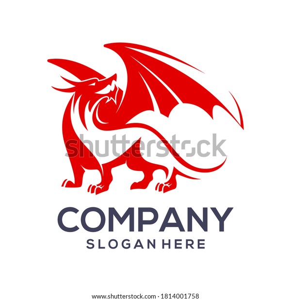 Dragon Red Vector Logo Illustrationgood Mascotor Stock Vector (Royalty ...