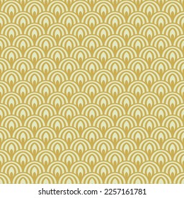 dragon reptile fish scales yellow seamless pattern
