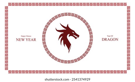 Dragon in Ring Pattern chinesse ornament , lunar new year background