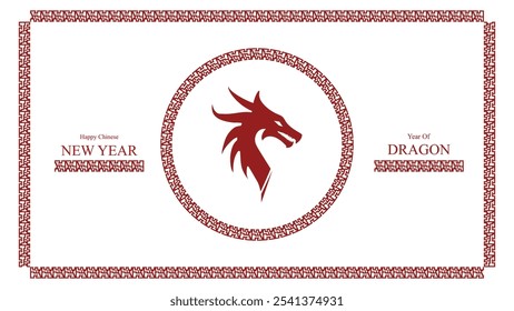 Dragon in Ring Pattern chinesse ornament , lunar new year background