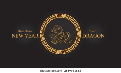 Dragon in Ring Pattern chinesse ornament , lunar new year background