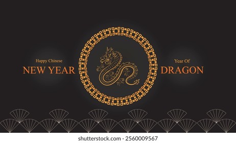 Dragon in Ring Pattern chinesse ornament , lunar new year background