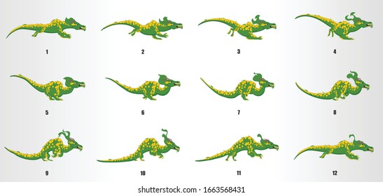 Dragon Run Cycle Animation Frames, Loop Animation Sequence Sprite Sheet 