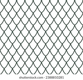 Dragon Scale Pattern Seamless Reptile Skin Print Snake Texture Outline