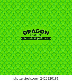 Dragon scale seamless pattern. Green Seamless texture background