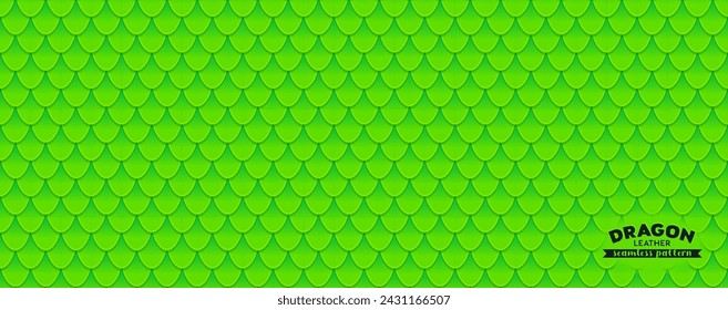 Dragon scale seamless pattern. Green Seamless texture background