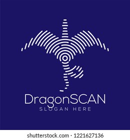Dragon Scan Technology Logo vector Element. Animal Technology Logo Template