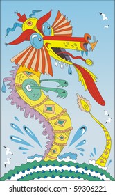 dragon in the sea (Asian collection illustrations)