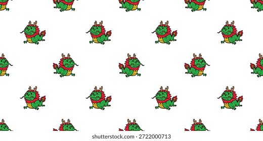 dragon seamless pattern chinese new year cartoon character monster doodle