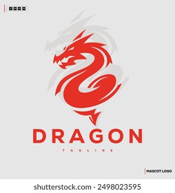 Dragon serpent vector illustration logo design