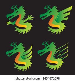 Dragon Set Logo Template Design