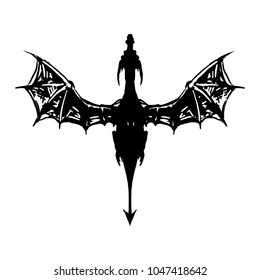 dragon shadow flies illustration vector