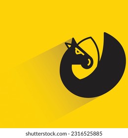 dragon with shadow on yellow background