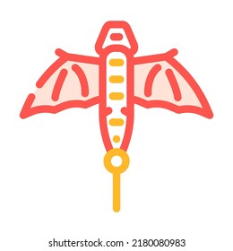 dragon shape kite color icon vector. dragon shape kite sign. isolated symbol illustration