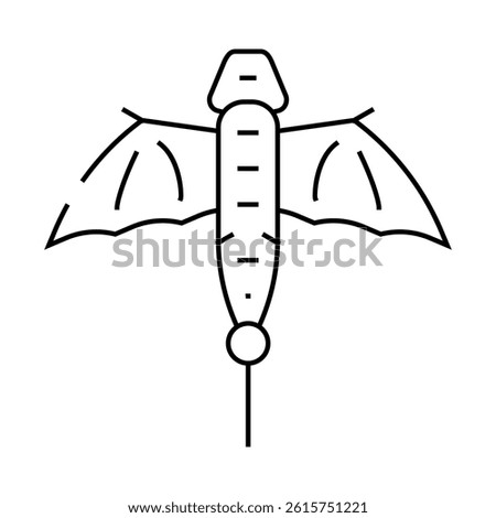 dragon shape kite line icon vector. dragon shape kite sign. isolated contour symbol black illustration
