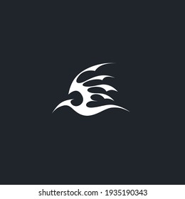 Dragon shape Logo Vector design beat object