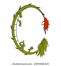 dragon in the shape of the numeral zero