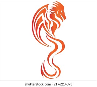 dragon shaped pattern silhouette golden patterns vectors with white background