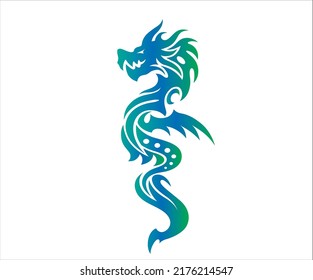dragon shaped pattern silhouette golden pattern vectors with white background