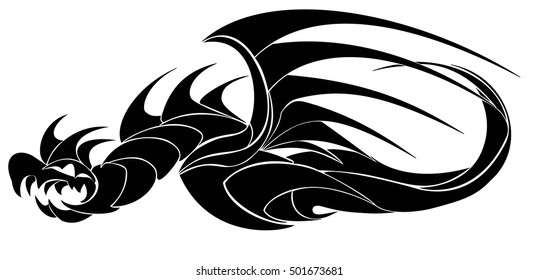 dragon shaped tribal tattoo design 