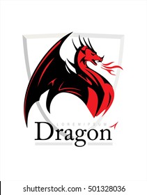 Dragon. Dragon and shield