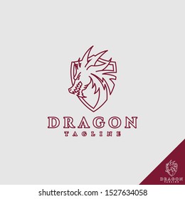 Dragon Shield with line art style