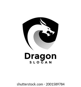 Dragon and shield logo simple and colorful is perfect for your business symbol