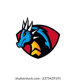Dragon Shield Logo Vector Design