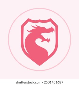 Dragon shield trendy icon capable abstract beautiful vector illustration colorful artwork design.eps