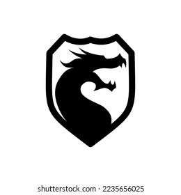 dragon shield vector logo template