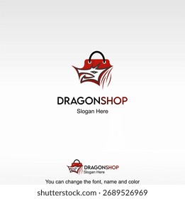 Dragon Shop Logo Template Design Vector